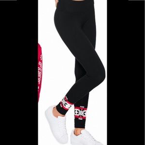 2017 VS Pink Christmas snowflake print yoga leggings